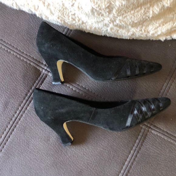KAREN SCOTT Black Suede Heels S7AA - Picture 6 of 9